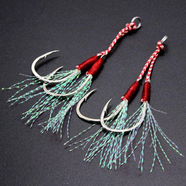 

durable double fishing hook portable assist jig with barb accessory ys-buy hooks