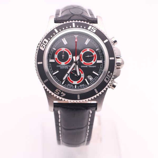 

quality 1884 bezel high 46mm orange automatic rubber steel rotating band luminous men's mechanical watch, Slivery;brown