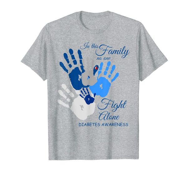 

in this family no one fight alone diabetes awareness t-shirt, White;black