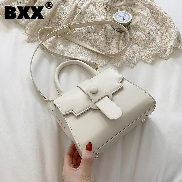 

[bxx] ladies vintage simple pu leather bags women 2021 fashion chain shoulder hand bag lady trend handbags purses cb367