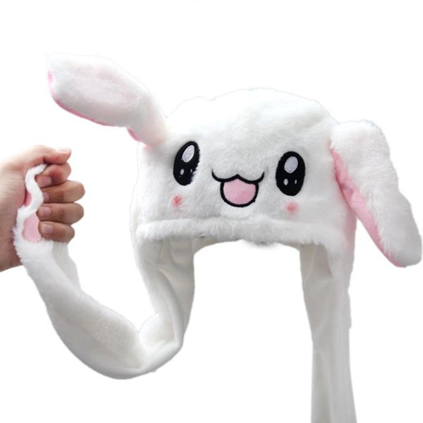 

plush moving glow rabbit ears hat novelty games winter hats for women kids glow in the dark paint cute animal gift