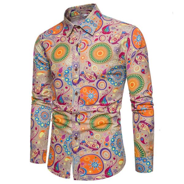 

men's casual shirts shirt spring and summer men's slim fashion leisure long sleeve cardigan printed cotton linen aqv3 cymz, White;black