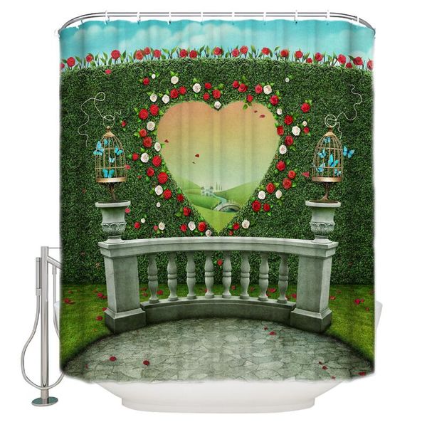 

shower curtains modern curtain for love building flowers bathroom special exquisite waterproof polyester with hook
