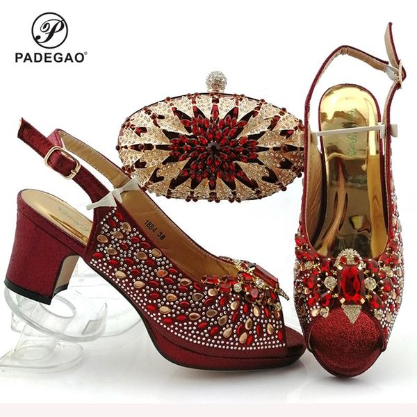 

dress shoes ins coming italian design african lady and bag to match super high heels sandals in red color for wedding, Black