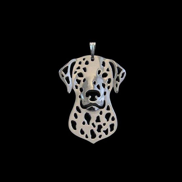 

pendants 2021 women metal dalmatian dog silver plated alloy pet, Black