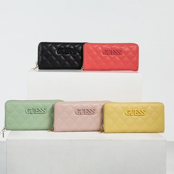 

new g-shaped lingge wallet long zero mobile phone bag solid makaron