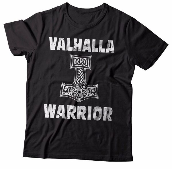 

valhalla viking warrior t-shirt odin symbol tee shirt, White;black