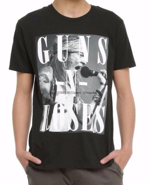 

men's t-shirts guns n' roses axl rose logo t-shirt licensed & official, White;black
