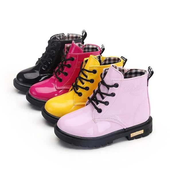 

boots spring autumn style children girls boys shoes pu leather baby fashion toddler kids warm winter snow, Black;grey