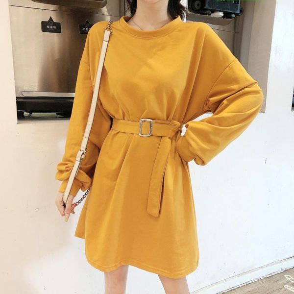 

casual dresses short mini t-shirt women sweatshirt dress femme straight, Black;gray