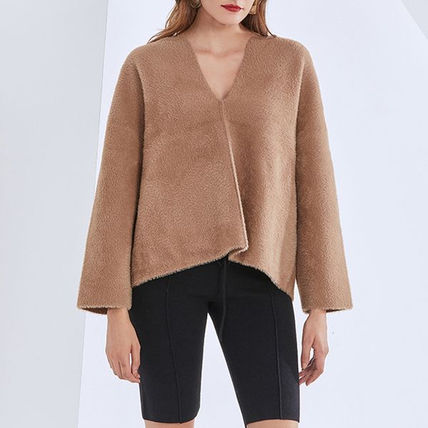 

hoodies msxu women's pure-colored winter fashion casual temperament around the neck long sleeve female sweater, Black