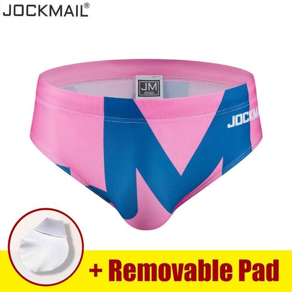

two-piece suits jockmail low waist swimwear push pad swim briefs print men swimsuit bathing suit quick dry summer sport beach wear surf