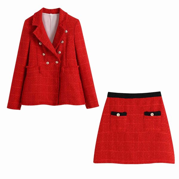 

two piece dress xikom tweed terno feminino vintage vermelho manga comprida vestuÃ¡rio slim com elasticidade cintura alta chique 2w6r, White