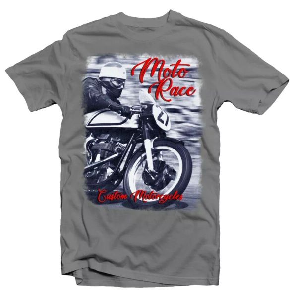 

Cafe Racer Custom Motorcycle Biker printed cotton t-shirt 8981, White;black