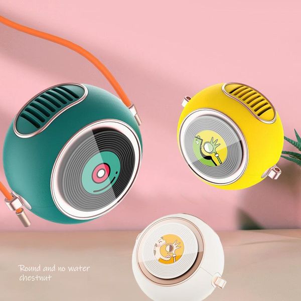 

mini usb electric fan handheld portable charging hanging neck 2 gears fans