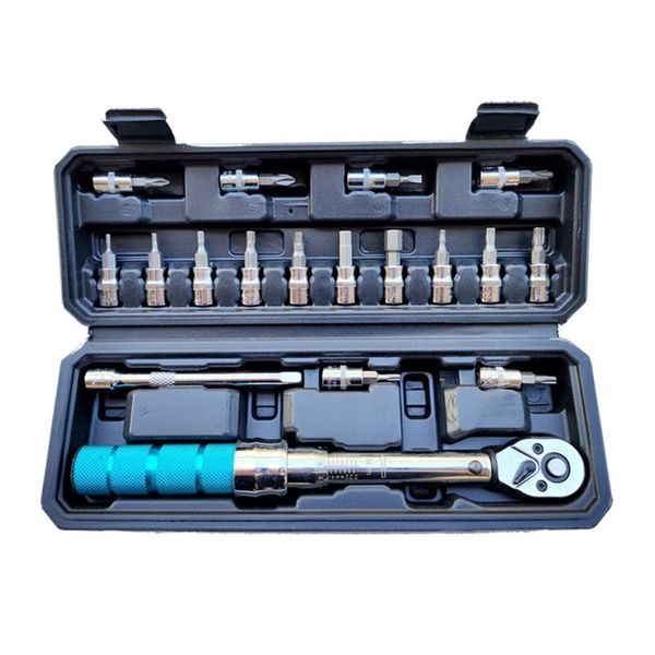 

18pcs/set bicycle repair tools adjustable ratchet torque wrench extension rod bit high precision spanner 2-15nm 2-20nm dropship hand