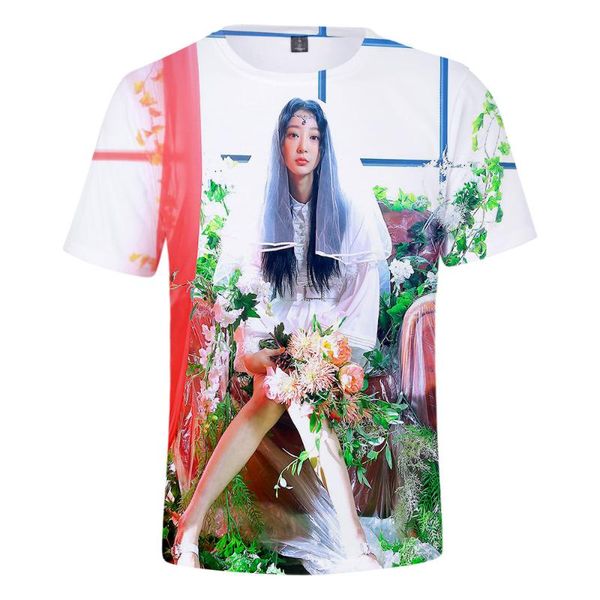 

women's t-shirt cool novelty k- korea exid tshirt trendy boys/girls 3d print t-shrit short sleeve summer o-neck, White