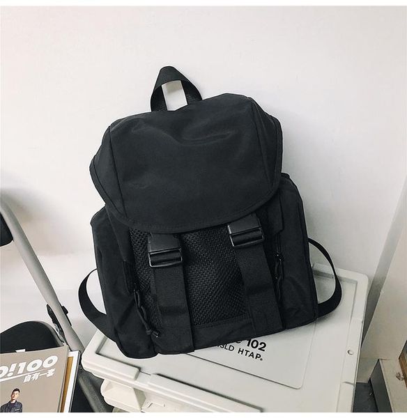 

japanese solid color college style fashion trendy cool versatile lightweight small printed large-capacity travel backpack