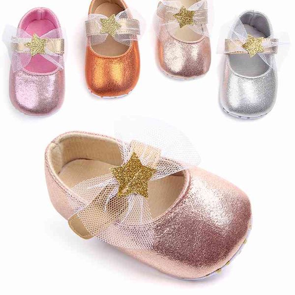 

new bright pink princess baby soft soled toddler shoes 0903