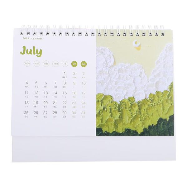 

party favor 1 pc oil painting style desk calendar decorative desk2022 calendars