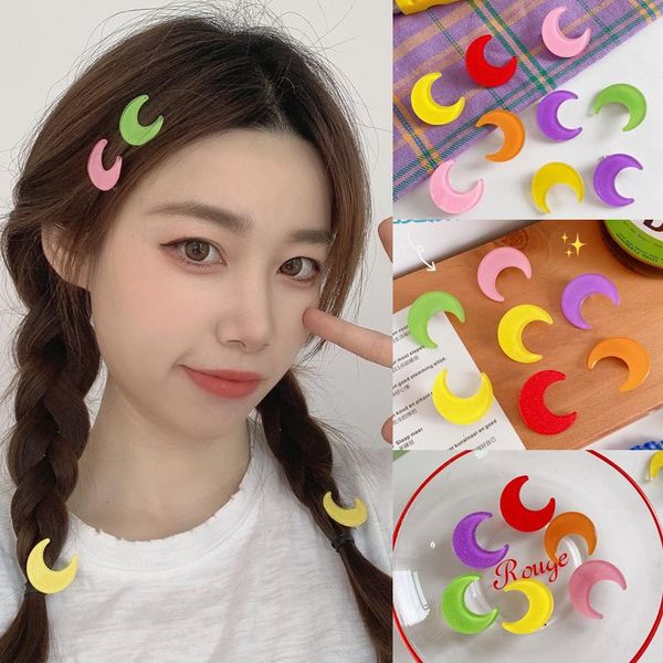 

hair accessories 3pcs cartoon moon hairpins for women girls clips korean sweet side barrettes set fashion headwear, Slivery;white