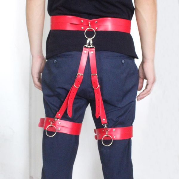 

belts vintage women harajuku corset straps metal ring leather punk hook adjustable handmade garter female belt, Black;brown