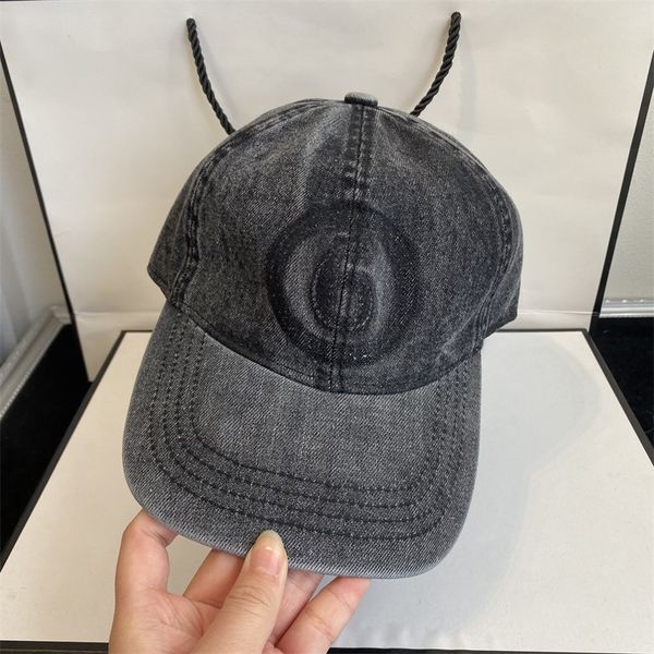 

early spring 2021 new lucky number 6 cap signature fashion wash denim baseball cap female zy, Blue;gray
