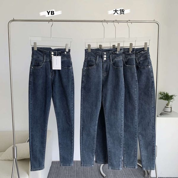 

famous autumn black slim waist meter tight denim pants women, Blue