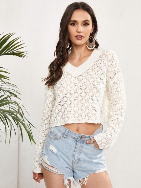 

knitted cover up k06z#, White;black