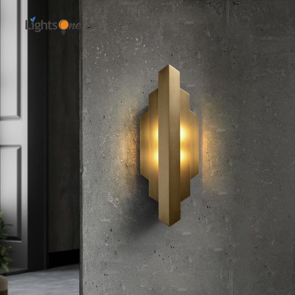 

[irregular] post-modern copper wall lamp light luxury living room background bedroom bedside aisle