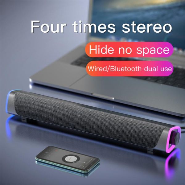

portable speakers 3d surround soundbar bluetooth 5.0 speaker wired computer stereo subwoofer sound bar for lappc theater tv aux 3.5mm