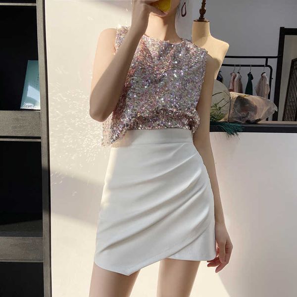 

skirts irregular fire skirt white leather spring fashion show hip bundle high waistband women's skirts p77f, Black