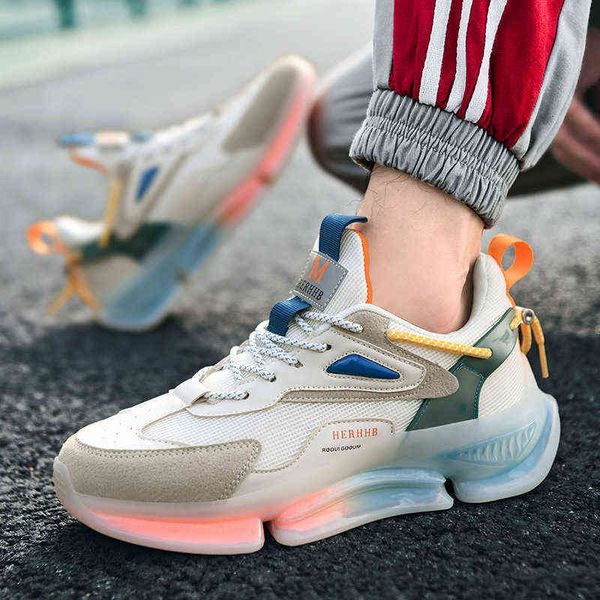 

dress shoes sports shoes men's autumn and winter ins popcorn breathable men's dad outdoor fashion casual sports, Black