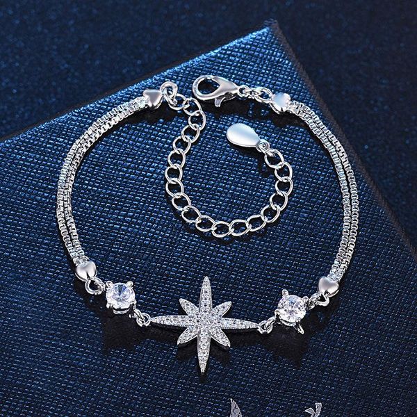 

link, chain star series-simple set rhinestone bracelet female hand jewelry ornament short, Black