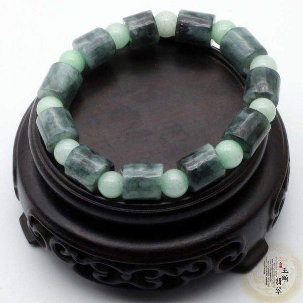 

myanmar jade waxy variety a goods passepartout bracelet jewelry beads, Black