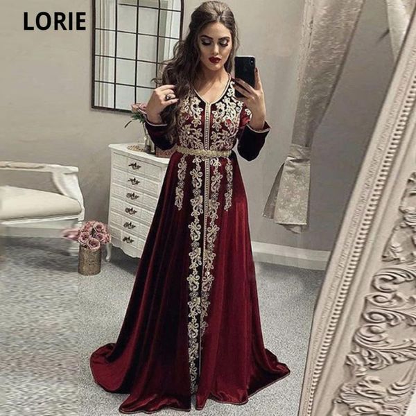 

party dresses lorie burgundy moroccan kaftan evening lace appliques prom wear formal gowns long sleeve caftan dress 2021, White;black
