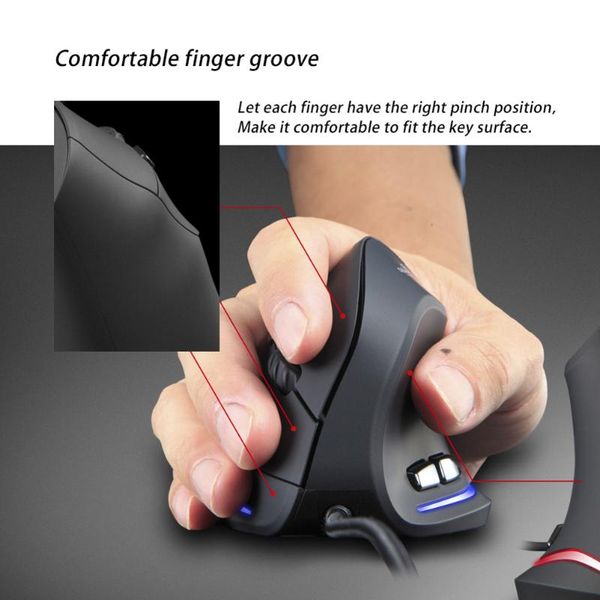 

mice zelotes t20 usb wired vertical optical mouse rechargeable ergonomic 4 gears 3200 dpi 6 buttons gaming for pc computer