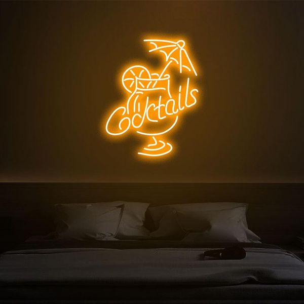 

other event & party supplies "cocktails" neon sign custom light led pink home room wall decoration ins shop decor bar