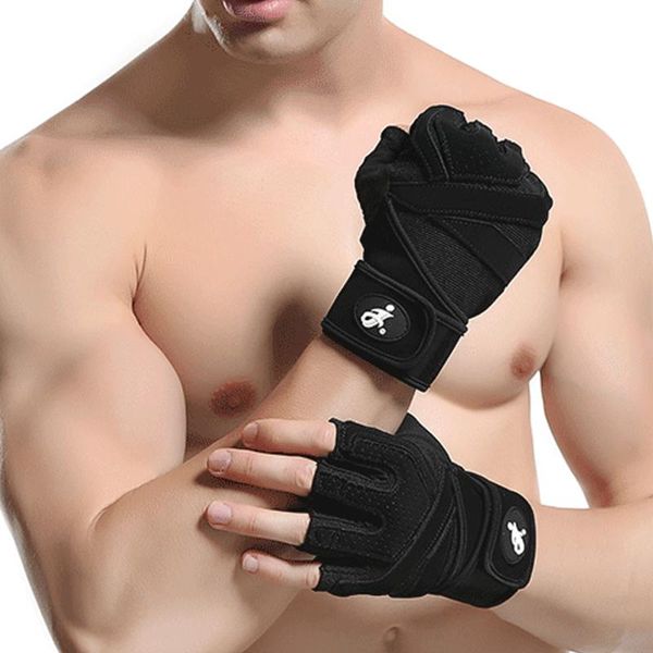 

workout gloves breathable weightlifting gym training exercise fitness cycling, Black