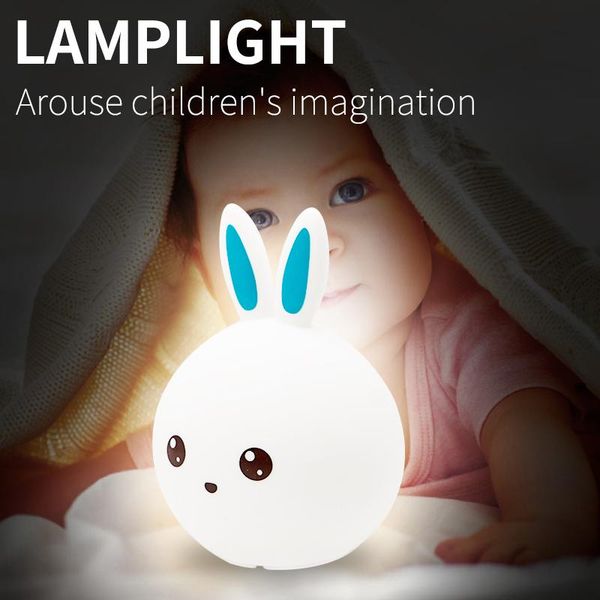 

lamp covers & shades cute cartoon led silicone night light 7 color changing usb rechargeable bear duck children kids christmas gift