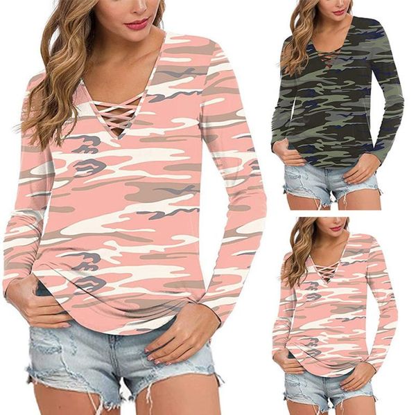 

women's hoodies & sweatshirts fashion color matching casual loose camouflage v-neck cross outdoor,beach,summer,party,dating,daily recre, Black