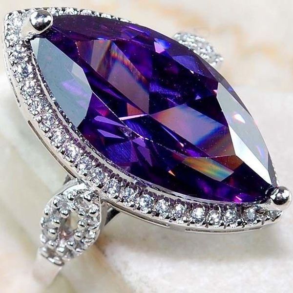 

mens and womens ring cao shi's jewelry purple horse eye zircon, Golden;silver