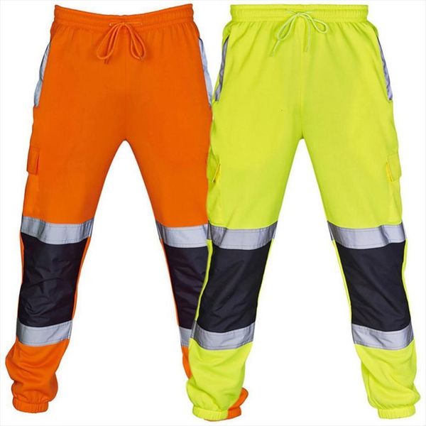 

70% reflective strips patchwork women pant beamed trousers drawstring jogging cargo sport for mens clothing, Black