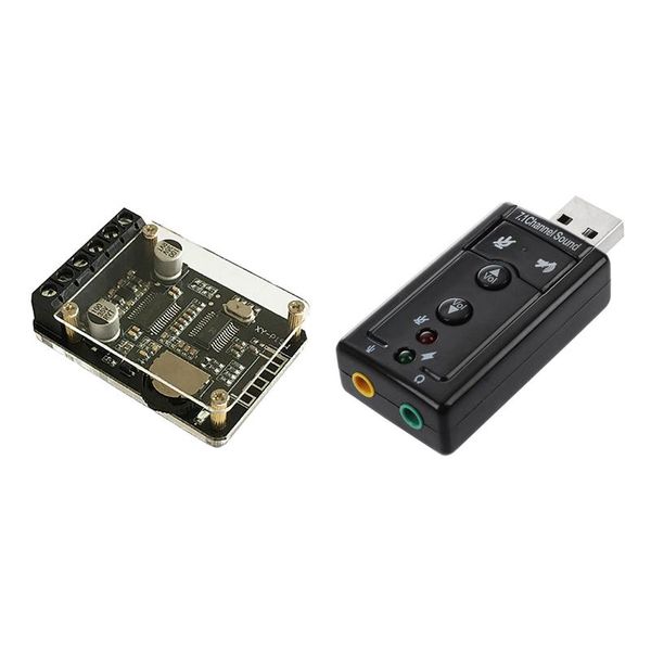 

sound cards 1 pcs 7.1 channel usb external card audio adapter & stereo bluetooth power board module