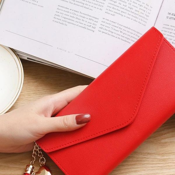 

designer women wallets trendy heart shaped long clutch bag pendant wallet multifunctional lychee pattern coin purse, Red;black