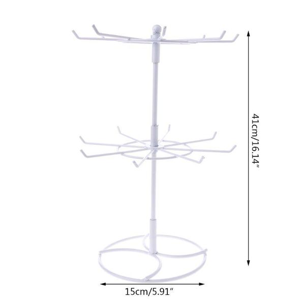 

jewelry pouches, bags metal necklace bracelet chain rotation hanging display rack stand holder, Pink;blue