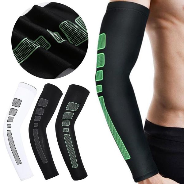 

elbow & knee pads 1pc arm sleeves cycling basketball running anti uv sleeve warmers compression pad cuff, Black;gray