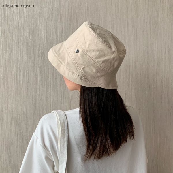 

brand cap carvesspring autumn fisherman's hat female autistic plain face covered bucket hat net red children's korean version tide, Blue;gray