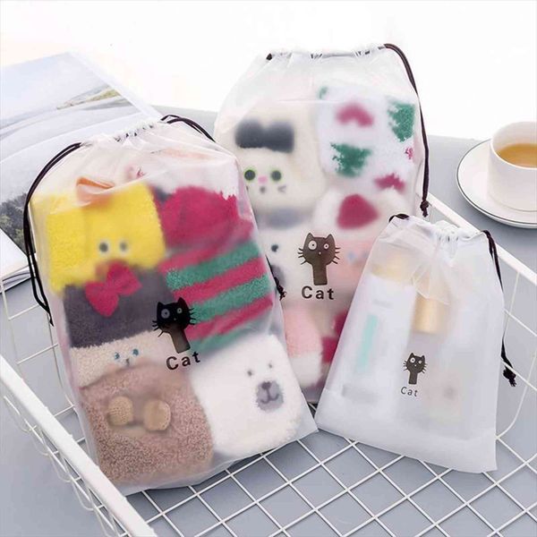 

animal cat transparent cosmetic travel bags makeup case zipper make up handbag organizer storage pouch toiletry women wash kit