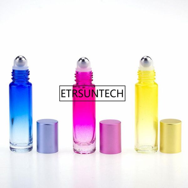 

storage bottles & jars 10ml gradient color roll on roller for essential oils refillable perfum bottle deodorant containers f1241